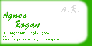agnes rogan business card